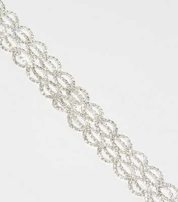 Silver Premium Diamanté Lattice Bracelet