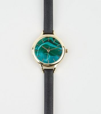 Green Marbled Face Analogue Watch