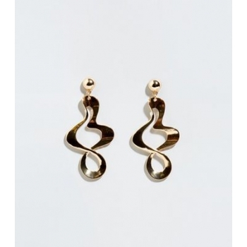 Gold Squiggle Drop Earrings