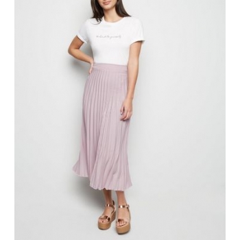 Lilac Pleated Midi Skirt