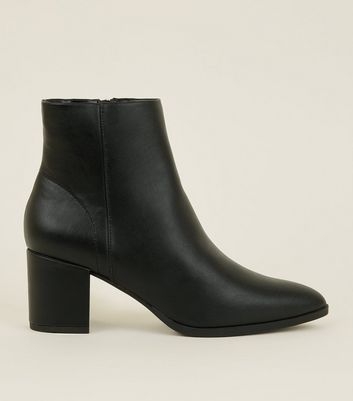 Black  Block Heel Ankle Boots