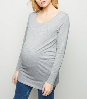 Maternity Pale Grey Long Sleeve Top