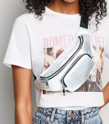 Silver High Shine Utility Bum Bag