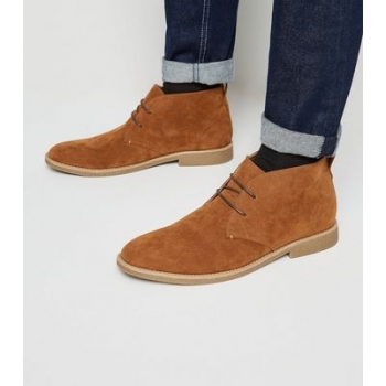 Brown Faux Suede Desert Boots