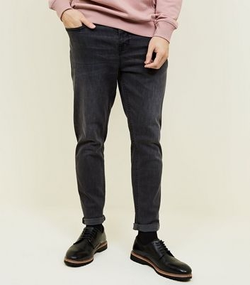 Black Washed Tapered Jeans