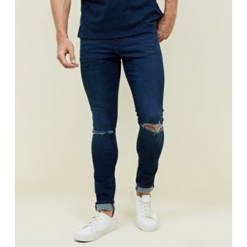 Indigo Ripped Knee Skinny Stretch Jeans