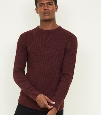 Burgundy Tuck Stitch Jumper