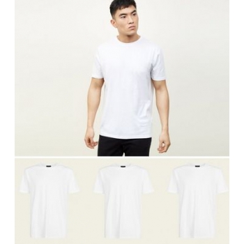 3 Pack White Crew Neck T-Shirts