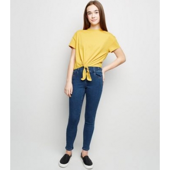 Girls Blue High Waist Skinny Jeans