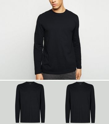 2 Pack Black Long Sleeve T-Shirts