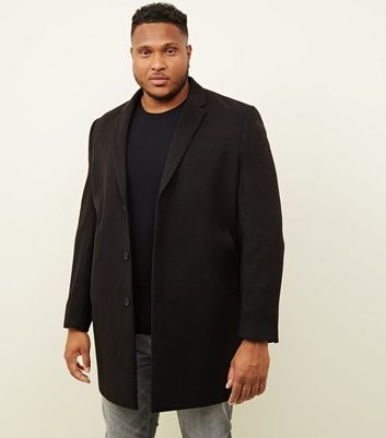 Plus Size Black Overcoat