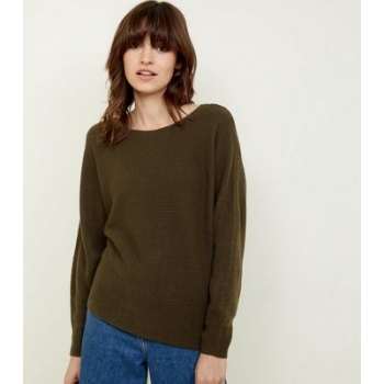 Khaki Batwing Sleeve Jumper