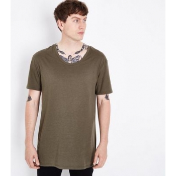 Khaki Scoop Neck T-Shirt