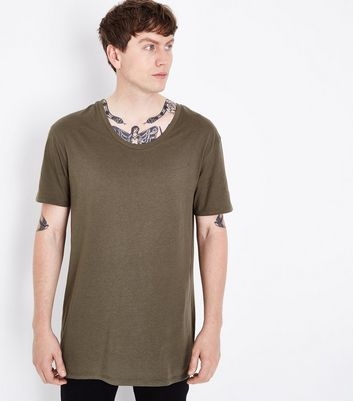 Khaki Scoop Neck T-Shirt