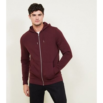 Burgundy Zip Through Hoodie