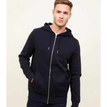 Navy Zip Through Hoodie