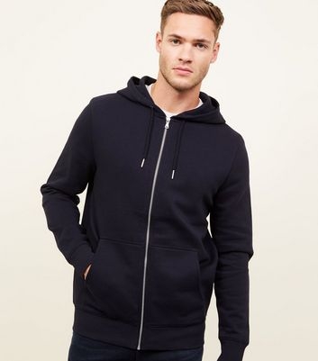 Navy Zip Through Hoodie