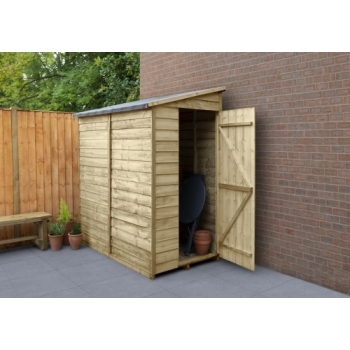 Forest Garden 6 x 3 Overlap Pressure Treated Pent Wooden Garden Shed (No Window)