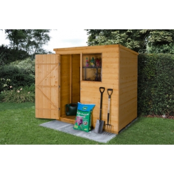 Forest Garden 6 x 4 Shiplap Dip Treated Pent Wooden Garden Shed