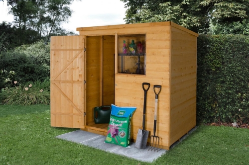 Forest Garden 6 x 4 Shiplap Dip Treated Pent Wooden Garden Shed