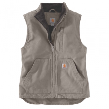 Carhartt Womens Sherpa Lined Mock Neck Soft Duck Vest L - Bust 38-40' (96.5-101.5cm)