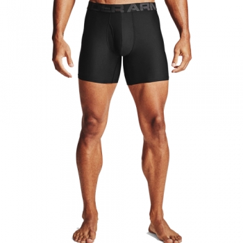 Under Armour Mens Tech 6In 2 Pack Fitted Boxer Shorts M- Waist 30-32'