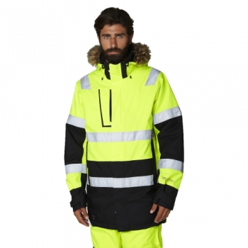 Helly Hansen Mens Alna Winter Hi Vis Parka Workwear Jacket M - Chest 39.5' (100cm)