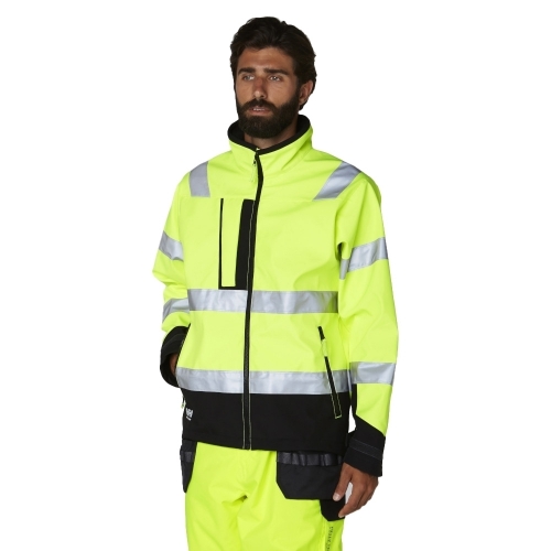 Helly Hansen Mens Alna Hi Vis Softshell Workwear Jacket XXL - Chest 49' (124cm)