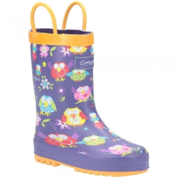 Cotswold Girls Puddle Patterned Rubber Welly Wellington Boots UK Size 12 (EU 31)