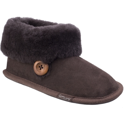 Cotswold Womens/Ladies Wotton Sheepskin Warm Premium Bootie Slippers UK Size 3 (EU 36)