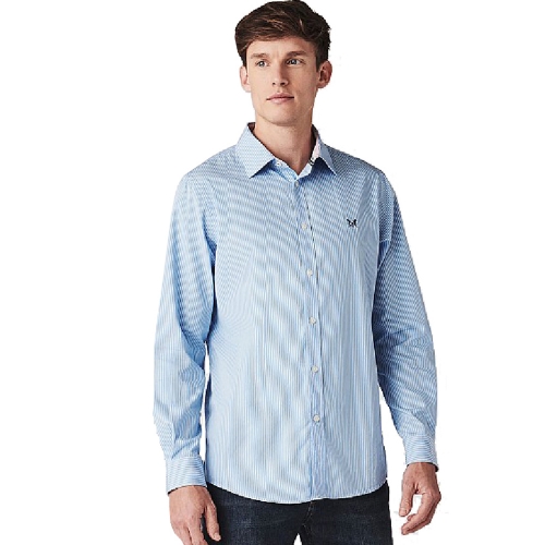 Crew Clothing Mens Crew Micro Stripe Long Sleeve Shirt S - Chest 38-39.5' (Collar 15.5-16')