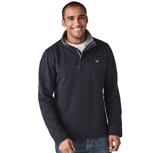 Crew Clothing Mens Padstow Pique Sweat Collared Sweatshirt M - Chest 40-41.5'