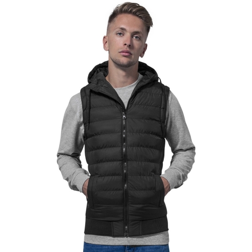 Cotton Addict Mens Hooded Padded Bubble Vest Bodywarmer L - Chest 41' (104.14cm)