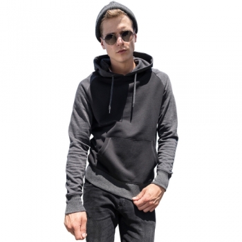 Cotton Addict Mens Contrast Raglan Cotton Hoodie Sweatshirt 2XL - Chest 51' (129.54cm)