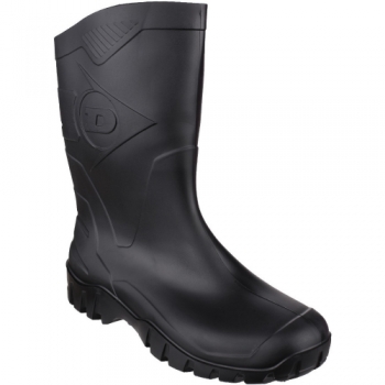 Dunlop Mens Dee Calf Height Waterproof PVC Welly Wellington Boots UK Size 10.5 (EU 45)