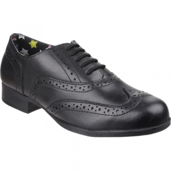 Hush Puppies Girls Kada Smart Polished Leather Brogue School Shoes UK Size 1 (US 1.5, EU 33)