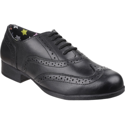 Hush Puppies Girls Kada Smart Polished Leather Brogue School Shoes UK Size 3 (US 3.5, EU 19)