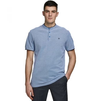 Jack & Jones Mens Mandarin Collar Regualr Fit Polo Shirt S - Chest Size 37' (96cm)