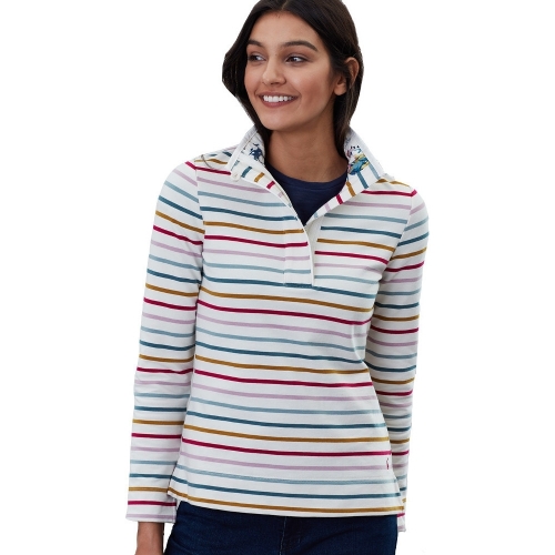 Joules Womens Saunton Half Zip Cotton Funnel Neck Sweater UK Size 10 Chest 35' (89cm)