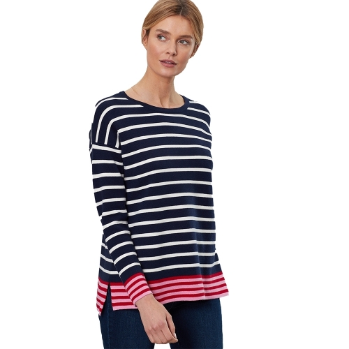 Joules Womens Uma Drop Sleeved Wool Blend Contrast Jumper UK Size 8 Chest 33' (84cm)