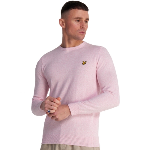 Lyle & Scott Mens Crew Neck Embroidered Cotton Merino Jumper S- Chest 37-39', (94-99cm)