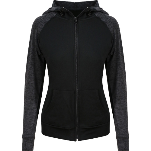 Outdoor Look Womens/Ladies Contrast Melange Full Zip Hoodie XS - UK Size 8