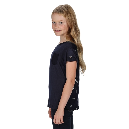 Regatta Girls Chara Viscose Printed T Shirt Tee 5-6 Years - Chest 59-61cm (Height 110-116cm)