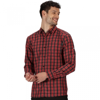 Regatta Mens Mindano III Polyester Checked Long Sleeve Shirt L - Chest 41-42' (104-106.5cm)