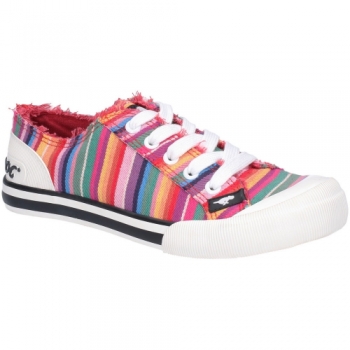 Rocket Dog Womens Jazzin Eden Stripe Lace Up Beach Pumps UK Size 4 (EU 37)