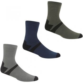 Regatta Mens 3 Pack Outdoor Wicking Lifestyle Socks UK Size 6-8