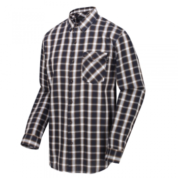 Regatta Mens Lonan Long Sleeved Checked Fleece Lined Shirt L - Chest 41-42' (104-106.5cm)