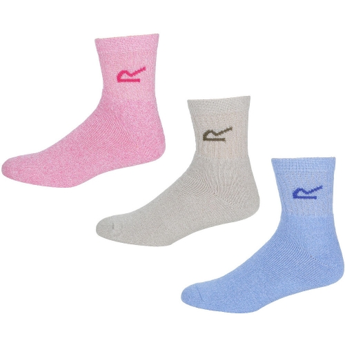 Regatta Womens 3 Pack Plain Cotton Polyester Mix Socks UK 3 to 8 (EU 36-42)