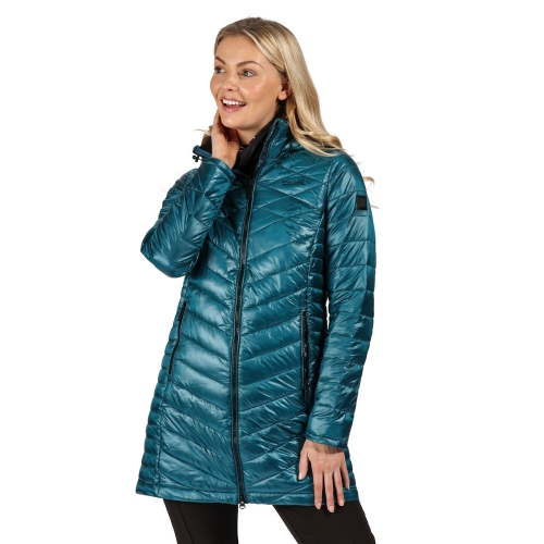 Regatta Womens Andel II Long Quilted Puffa Hooded Jacket 12 - Bust 36' (92cm)