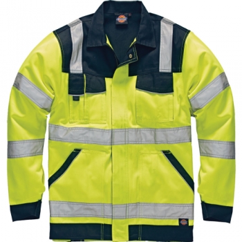 Dickies Mens Industry High Visibility Viz Polycotton Jacket Yellow